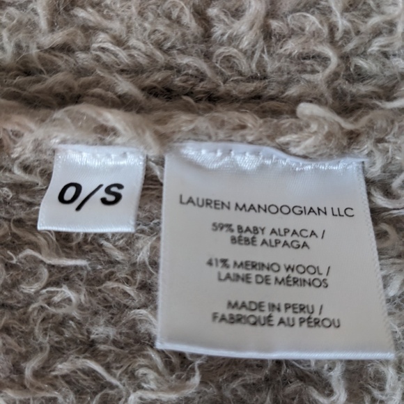 Lauren Manoogian Sherpa Cardigan, Coat, Taupe, Beige, One Size (OS) - Picture 5 of 6